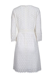 diane von furstenberg lace dress white DVF Diane Von Furstenberg ARCELIA White Crochet Lace Ruffled Dress $425
