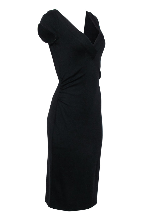diane von furstenberg black dress Iris Embellished Slip Slips on over head Deep V Makayla gathered jersey maxi dress