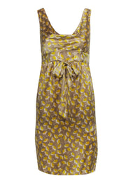 Current Boutique-Diane von Furstenberg - Yellow & Taupe Print Silk Blend Dress Sz 2