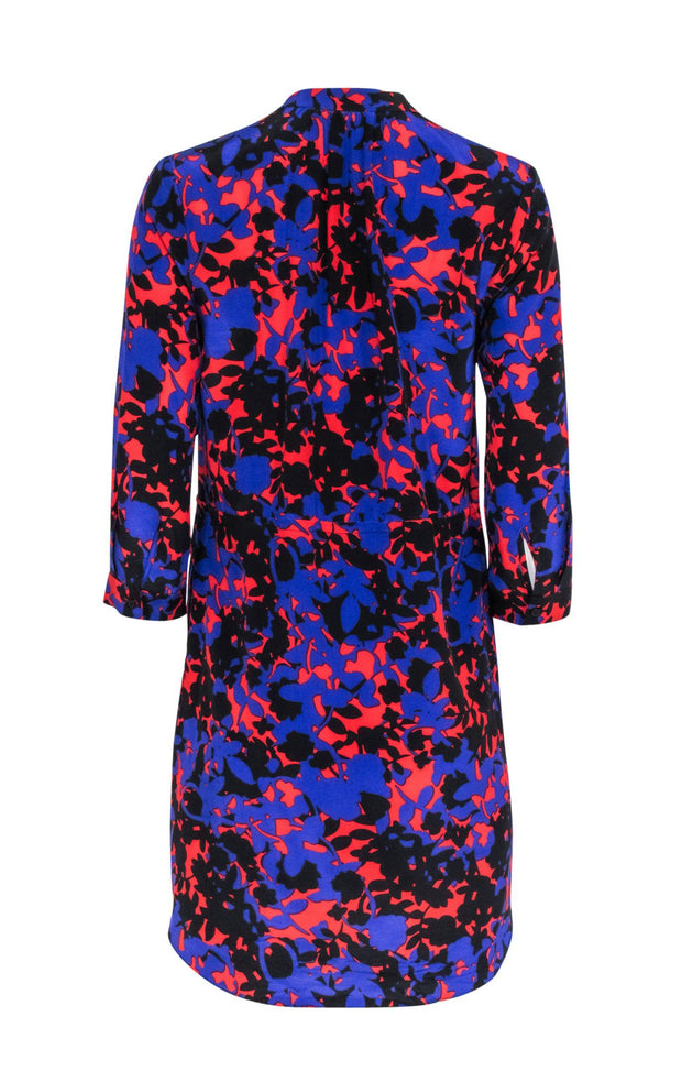 dark purple mini dress long sleeve Diane von Furstenberg