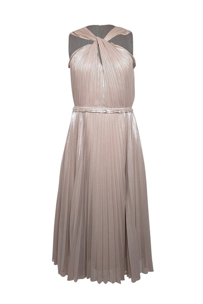 Diane von Furstenberg - Champagne Gold Plisse Sleeveless Dress Sz 6 Diane von Furstenberg - Champagne Gold Plisse Sleeveless Dress Sz 6