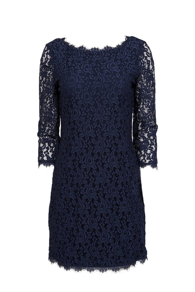 diane von furstenberg zarita lace dress black Diane von Furstenberg Zarita Dress in Navy UFO No More