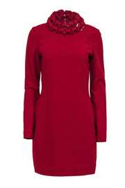 Current Boutique-Diane von Furstenberg - Red Chain Link Neckline Dress Sz 8