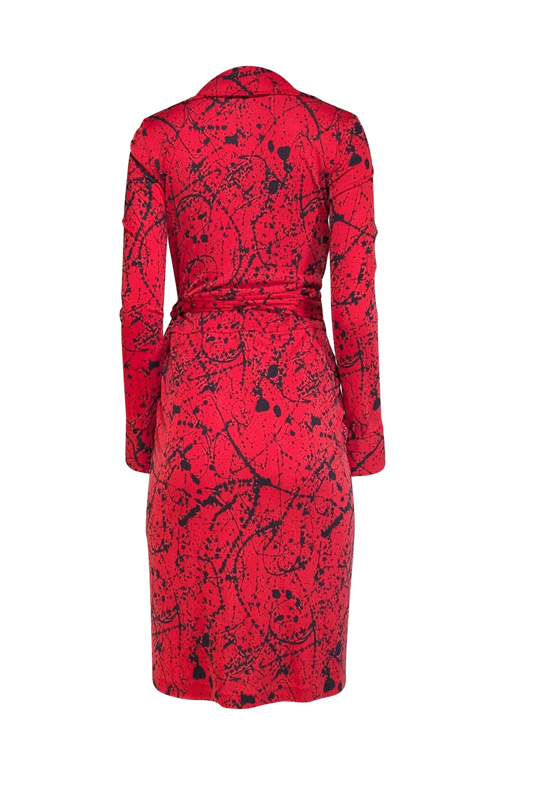 red and black wrap dress Lydia Wrap Dress in Flocked Red Rose on Black Mesh XS
