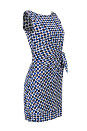 Current Boutique-Diane von Furstenberg - Blue, Black, & White Print Sleeveless Mini Dress Sz 2