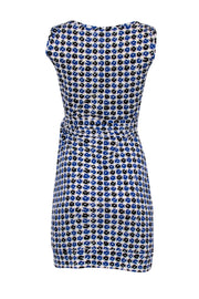 Current Boutique-Diane von Furstenberg - Blue, Black, & White Print Sleeveless Mini Dress Sz 2