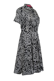 Current Boutique-Diane von Furstenberg - Black & White Short Sleeve Collared Midi Dress Sz 6