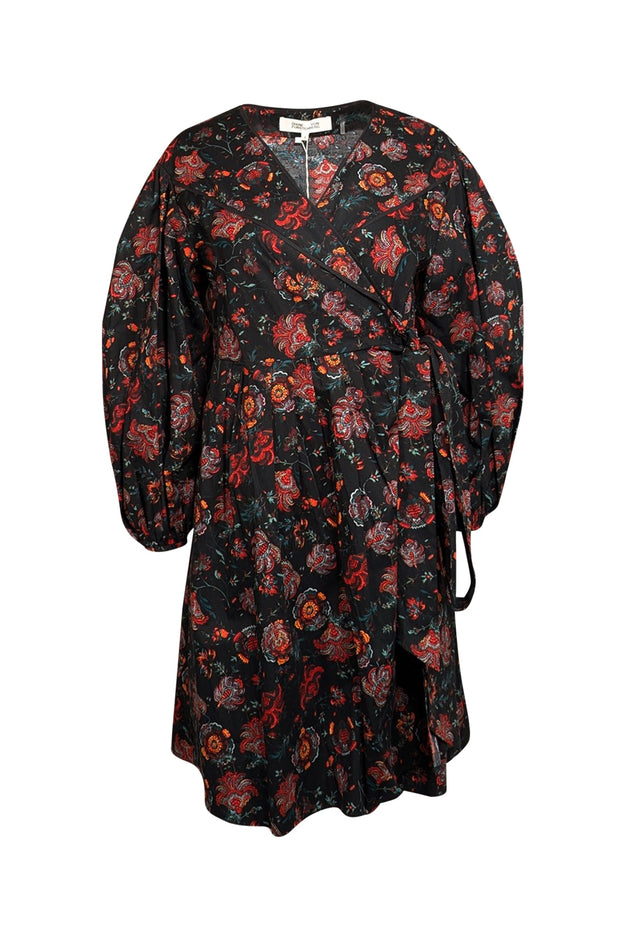 dvf red floral dress Diane Von Furstenberg Floral-print Midi Dress