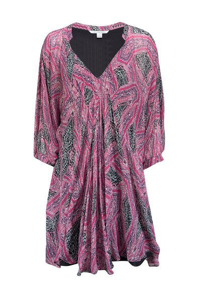 diane von furstenberg batwing silk dress DVF Diane Von Furstenberg Vintage Clara Monochrome Batwing Silk Dress Size 10