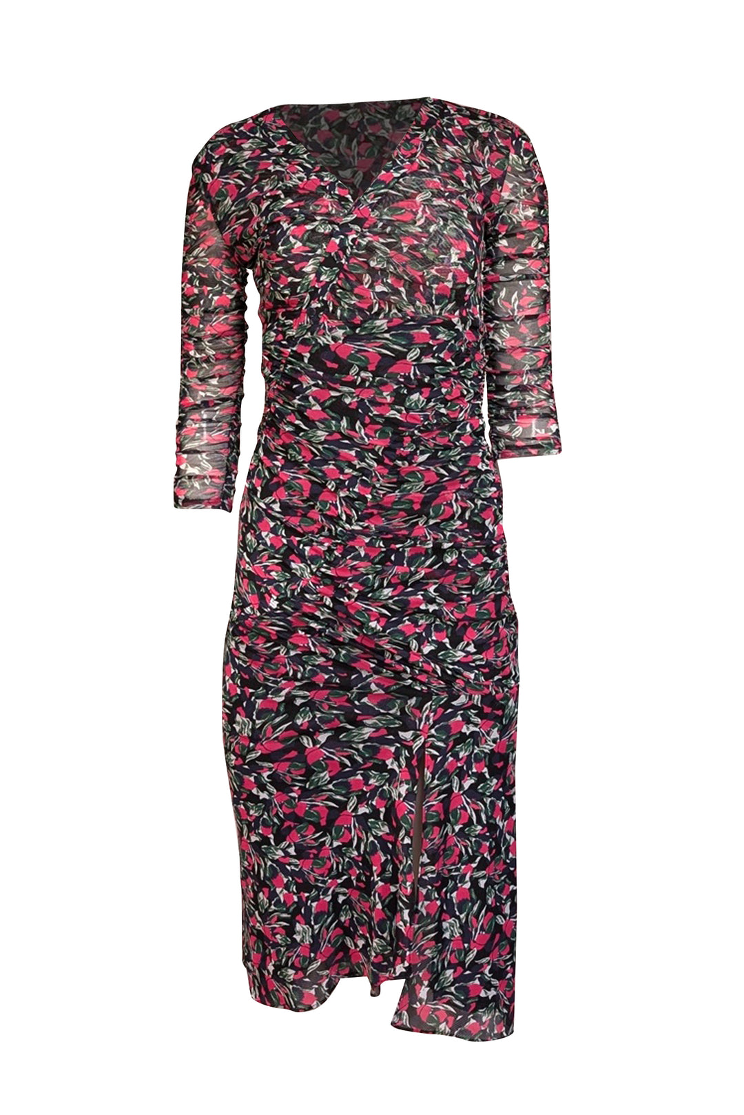knee length dresses for ladies Horoscopez Mesh Ruched Mini Dress