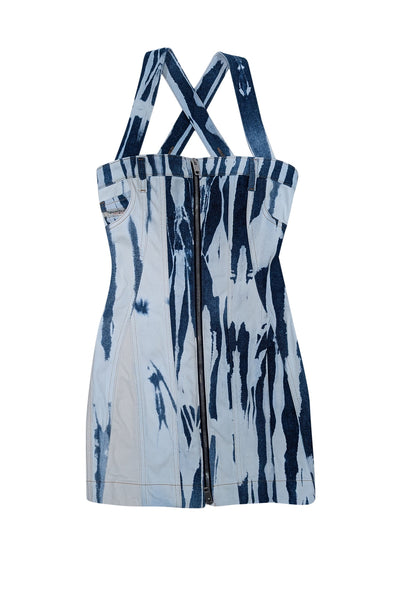 Diesel - Blue Acid Wash Zipper Front Mini Dress Sz XS Diesel - Blue Acid Wash Zipper Front Mini Dress Sz XS