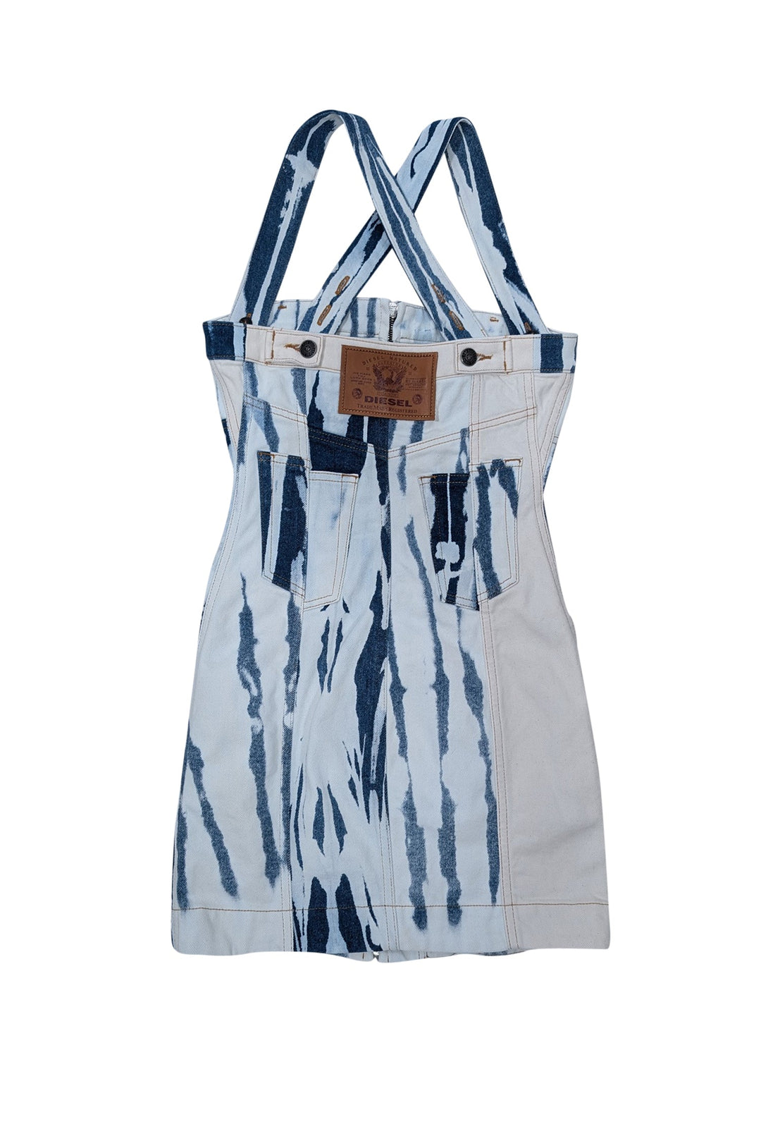 Diesel - Blue Acid Wash Zipper Front Mini Dress Sz XS Diesel - Blue Acid Wash Zipper Front Mini Dress Sz XS
