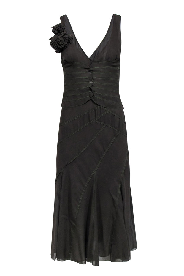 DKNY - Olive Green Sleeveless Dress w/ Contrast Stitching Sz 6