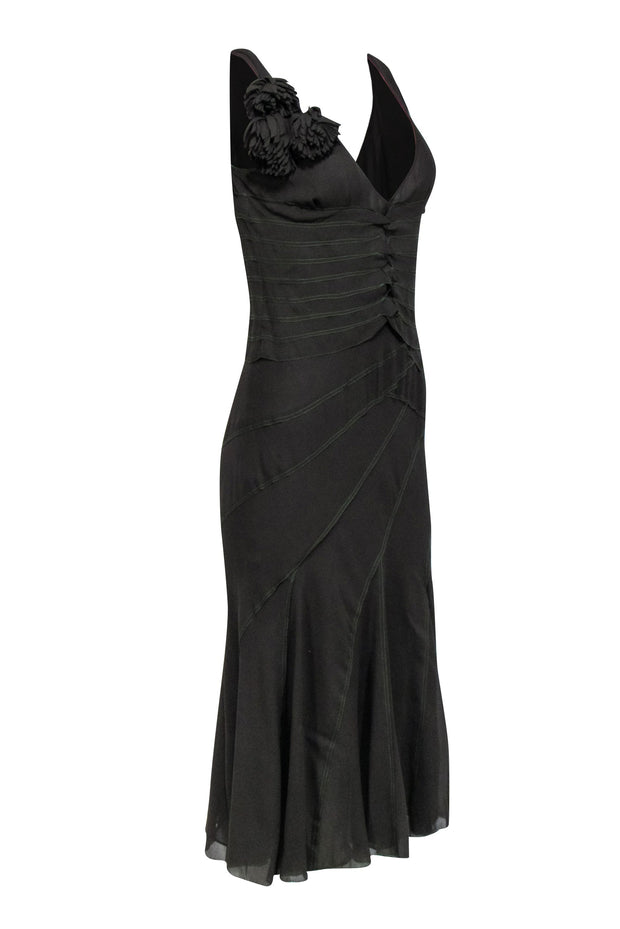 DKNY - Olive Green Sleeveless Dress w/ Contrast Stitching Sz 6