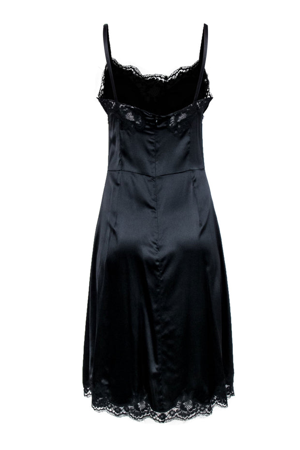 Dolce & Gabbana - Black Silk Blend Lace Trim Slip Dress Sz 6 Dolce & Gabbana - Black Silk Blend Lace Trim Slip Dress Sz 6