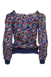 Current Boutique-Dolce & Gabbana - Purple Floral Print Lace Button Front Blouse Sz 6