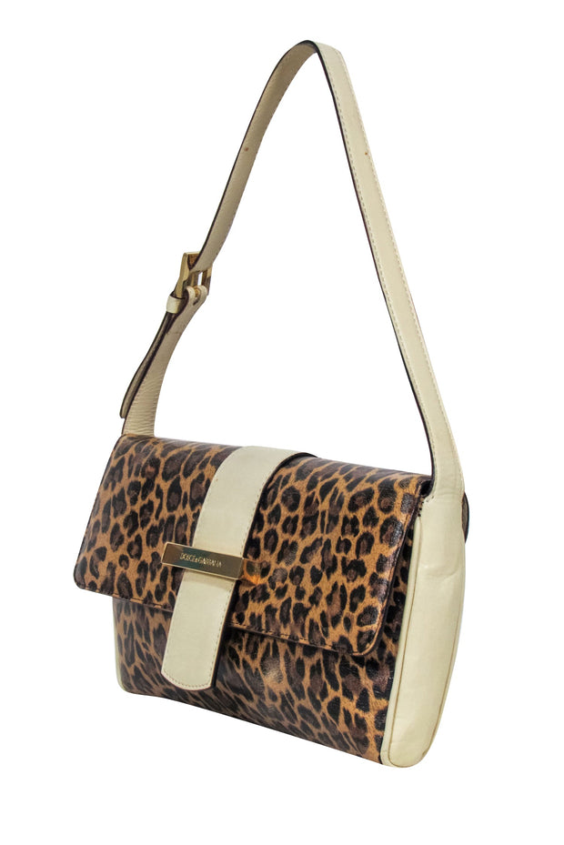 Current Boutique-Dolce & Gabbana - Tan Leopard Print Baguette w/ Beige Leather Trims
