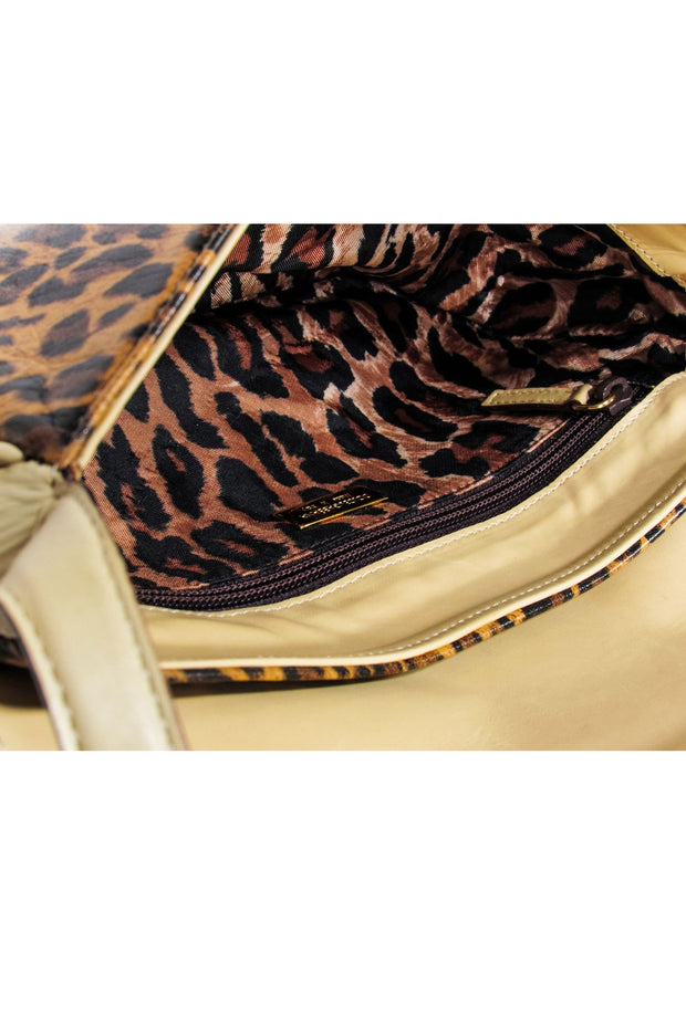 Current Boutique-Dolce & Gabbana - Tan Leopard Print Baguette w/ Beige Leather Trims