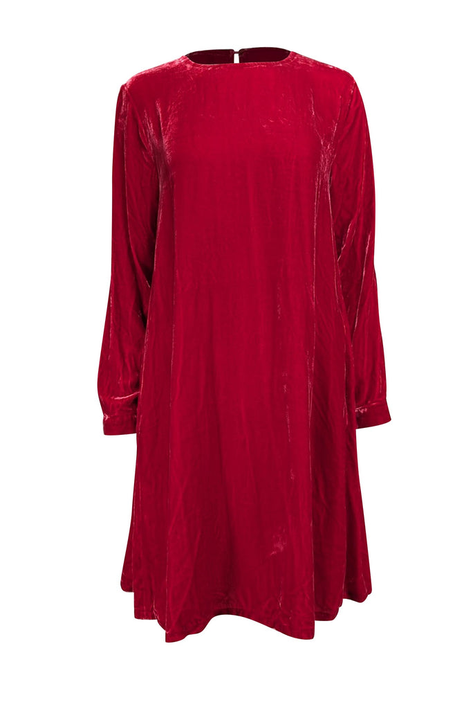 Eileen Fisher Women's Long-Sleeve Velvet Dress - Rose - Size Xs Eileen Fisher Women's Long-Sleeve Velvet Dress - Rose - Size Xs