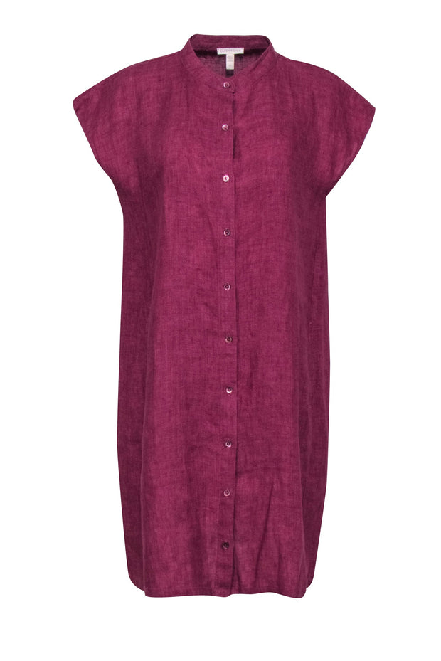 eileen fisher purple dress EILEEN FISHER Slubby Organic Cotton T Shirt Dress - M(10-12)