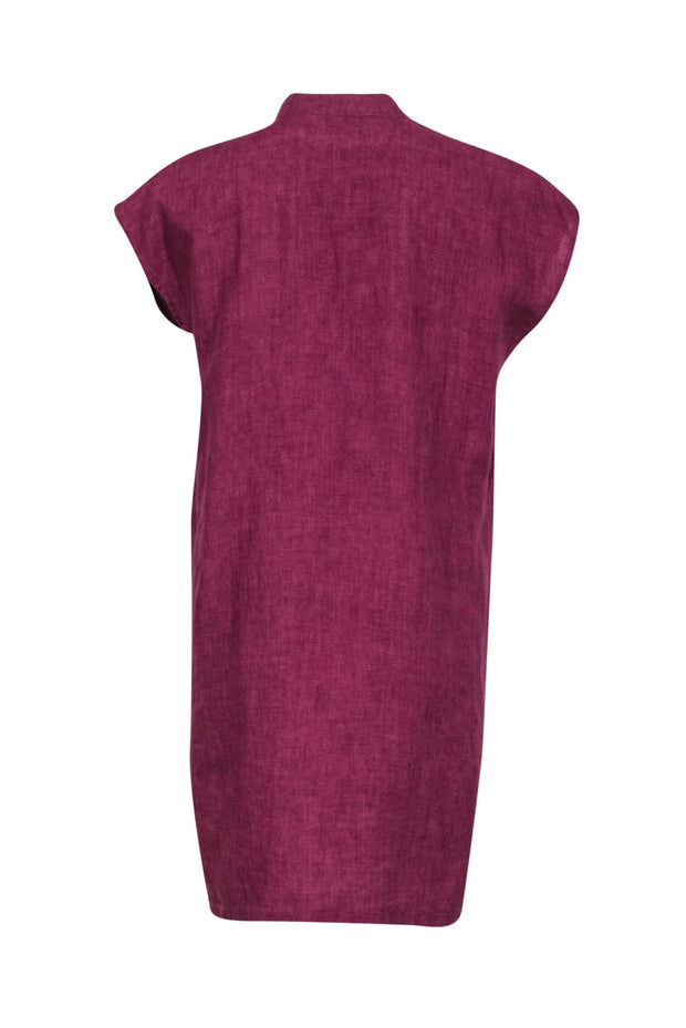 Eileen Fisher - Purple Organic Linen Button Front Dress Sz S Eileen Fisher - Purple Organic Linen Button Front Dress Sz S
