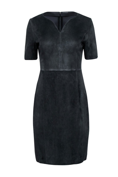 Elie Tahari - Charcoal Grey Suede Front Shift Dress Sz 8 Elie Tahari - Charcoal Grey Suede Front Shift Dress Sz 8