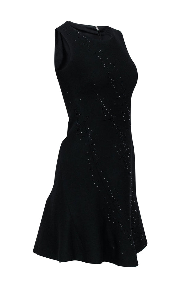 Elie Tahari - Black Sleeveless Dress w/ Gunmetal Beads & Embroidery Sz Elie Tahari - Black Sleeveless Dress w/ Gunmetal Beads & Embroidery Sz