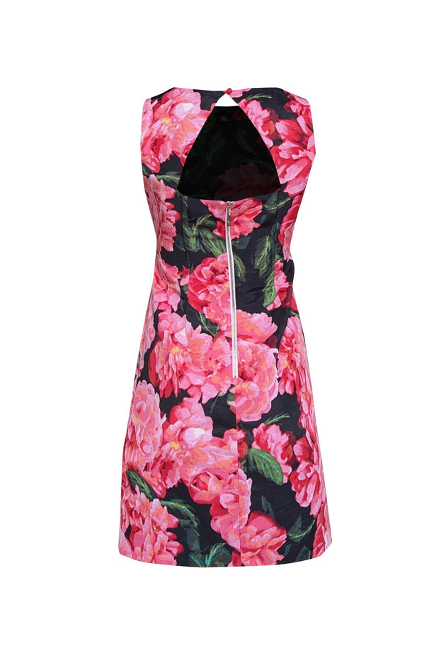 Eliza J - Pink & Black Large Floral Print Dress w/ Jewel Embellished N Eliza J - Pink & Black Large Floral Print Dress w/ Jewel Embellished N
