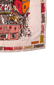 Emilio Pucci - White &amp; Multi Color City Print Silk Scarf - Current Boutique