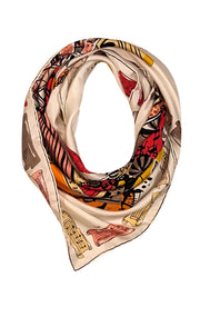 Emilio Pucci - White &amp; Multi Color City Print Silk Scarf - Current Boutique