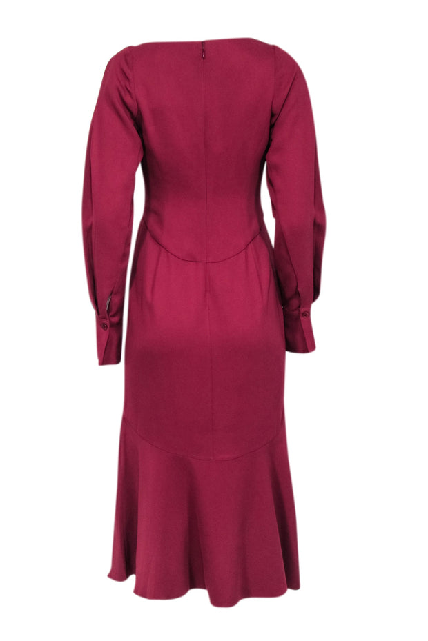Equipment - Burgundy Flared Long Sleeve Midi Dress Sz 6 Equipment - Burgundy Flared Long Sleeve Midi Dress Sz 6