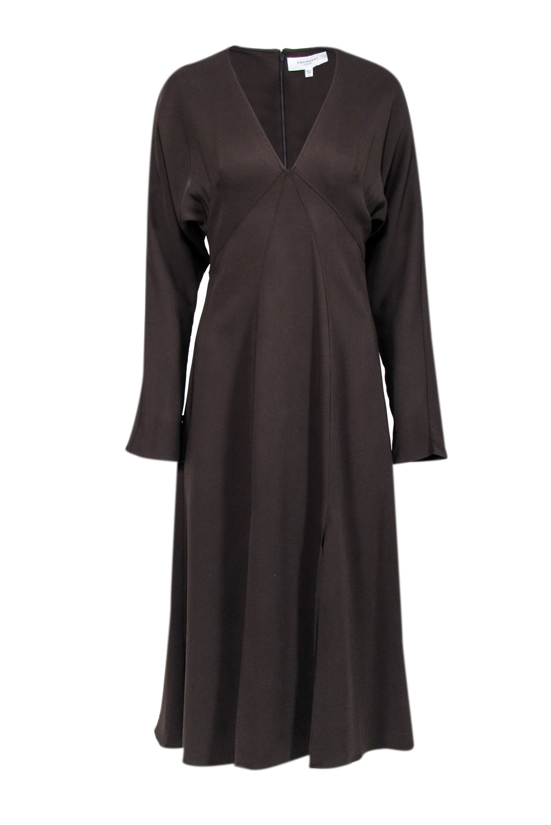 Equipment - Brown Front Slit A-Line Midi Dress Sz 6 Equipment - Brown Front Slit A-Line Midi Dress Sz 6