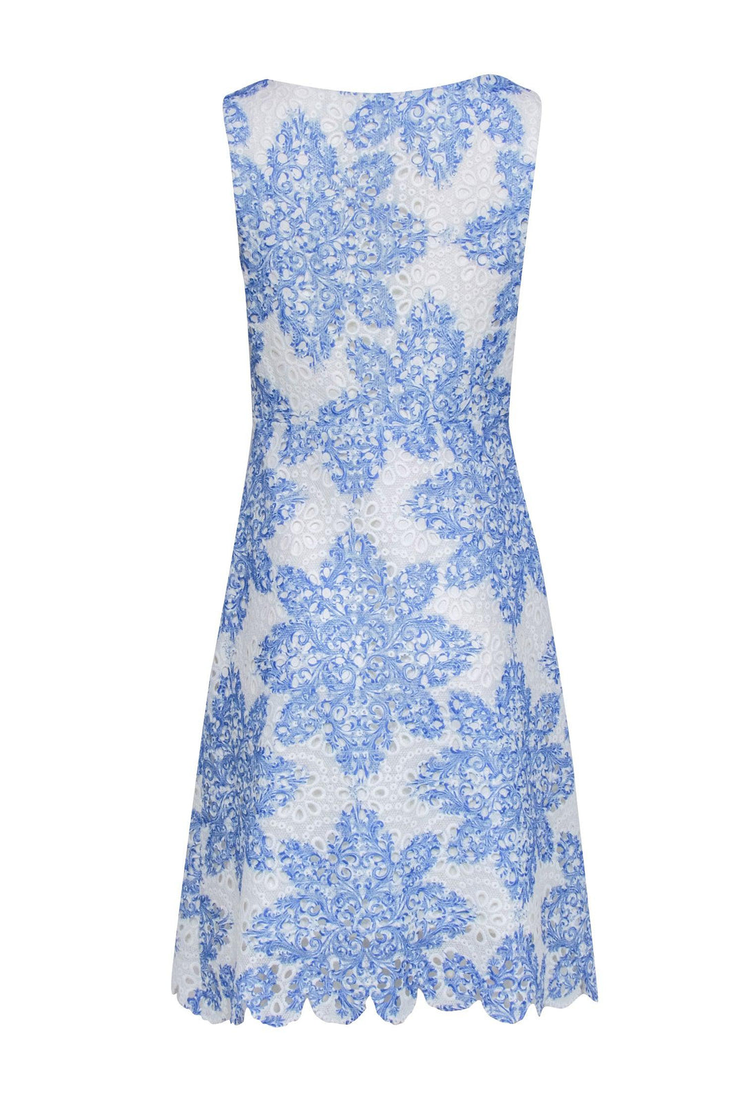 Eva Franco - Blue & White Eyelet Lace Dress Sz 8 Eva Franco - Blue & White Eyelet Lace Dress Sz 8