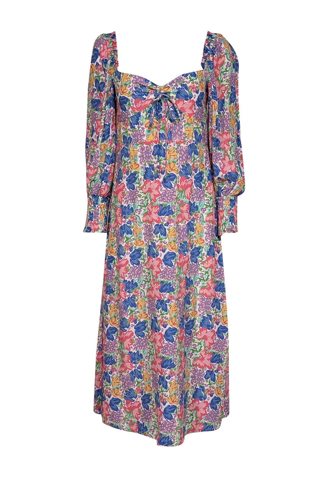 Faithfull the Brand - White w/ Multicolor Floral Print Midi Dress Sz 4 Faithfull the Brand - White w/ Multicolor Floral Print Midi Dress Sz 4
