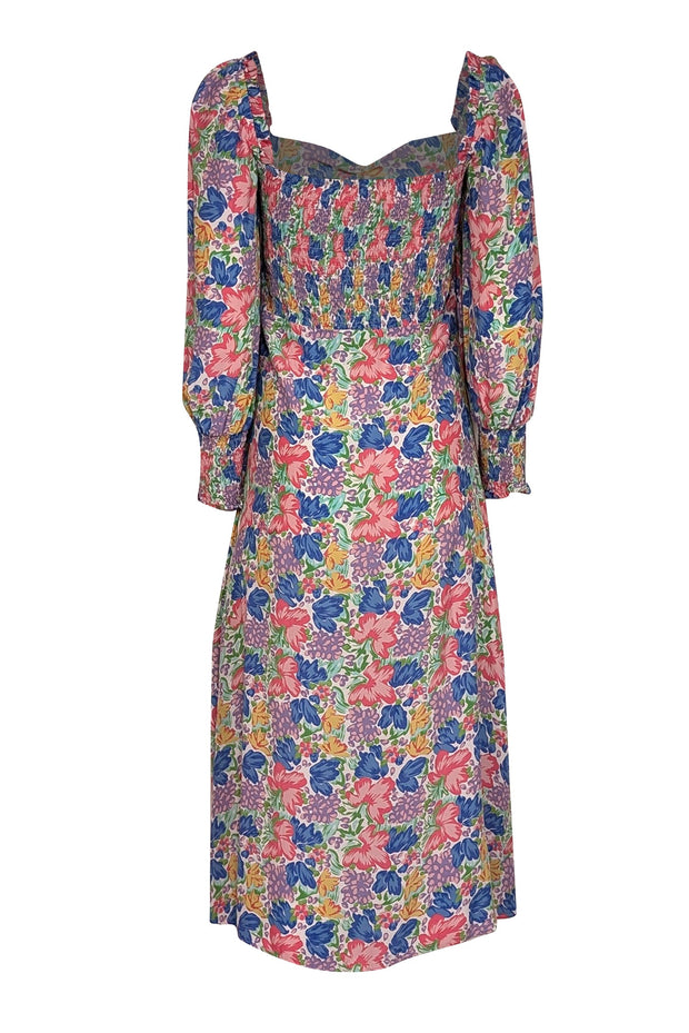 Faithfull the Brand - White w/ Multicolor Floral Print Midi Dress Sz 4 Faithfull the Brand - White w/ Multicolor Floral Print Midi Dress Sz 4