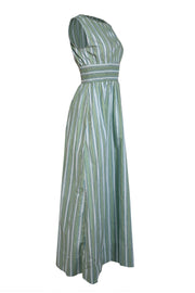 Current Boutique-Faithfull the Brand - Green Striped Cotton Maxi Dress Sz 4