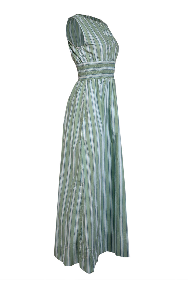Current Boutique-Faithfull the Brand - Green Striped Cotton Maxi Dress Sz 4