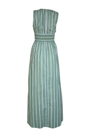 Current Boutique-Faithfull the Brand - Green Striped Cotton Maxi Dress Sz 4