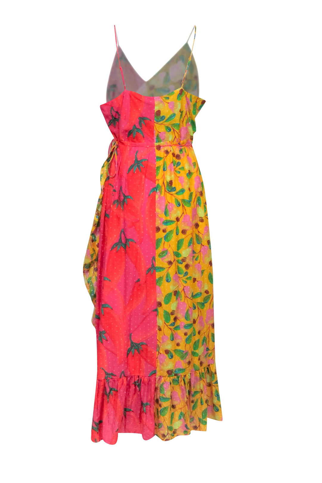 farm rio pink triangle wrap dress Pink Floral Glam Scarf Maxi Dress FARM Rio
