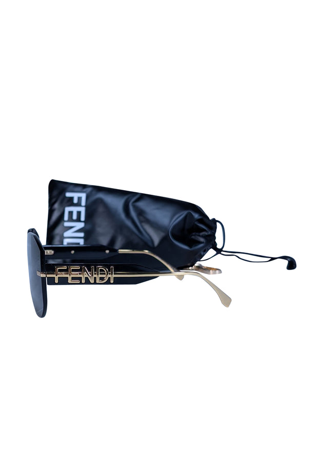 Current Boutique-Fendi - Black Large Frameless Sunglasses