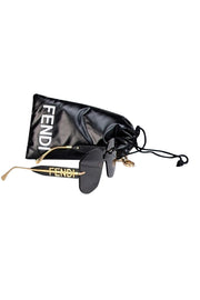 Current Boutique-Fendi - Black Large Frameless Sunglasses