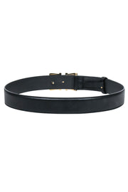 Current Boutique-Ferragamo - Black Leather Gold Buckle Belt Sz 000