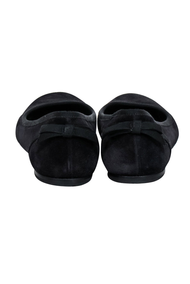Current Boutique-Ferragamo - Black Suede Ballet Flats Sz 7.5