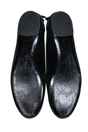 Current Boutique-Ferragamo - Black Suede Ballet Flats Sz 7.5