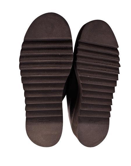 Current Boutique-Ferragamo - Black Leather "Euripilo" Platform Loafers Sz 10.5