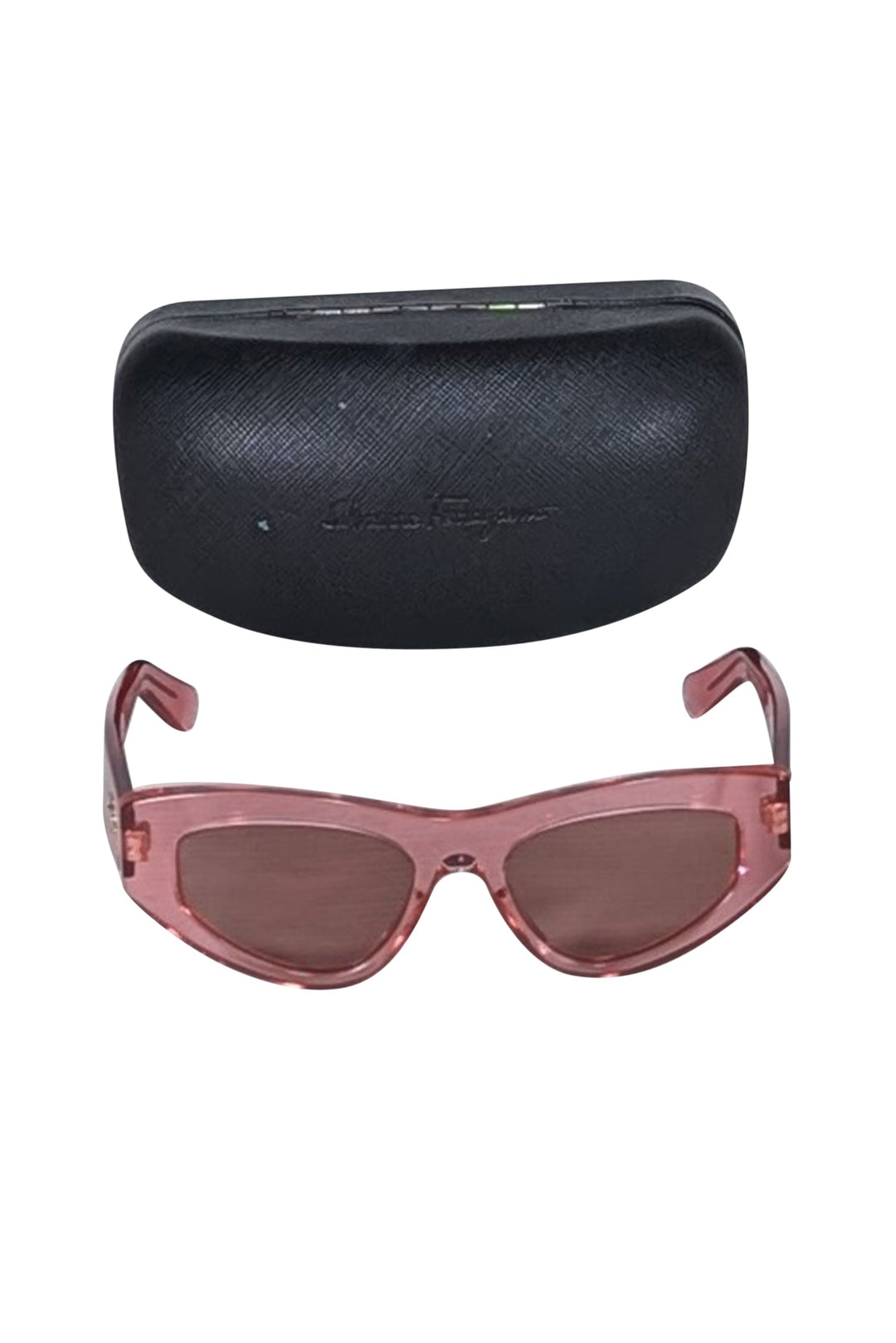 Ferragamo - Pink Translucent Slim Cat Eye Sunglasses  display picture 2