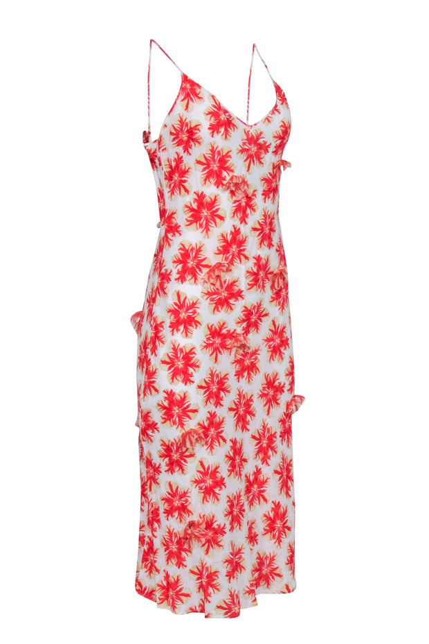 Current Boutique-Ferre - Ivory & Red Floral Sleeveless Slip Dress Sz 8
