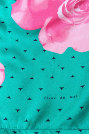 Current Boutique-Fleur Du Mal - Green & Pink Floral Silk Pants Sz 2