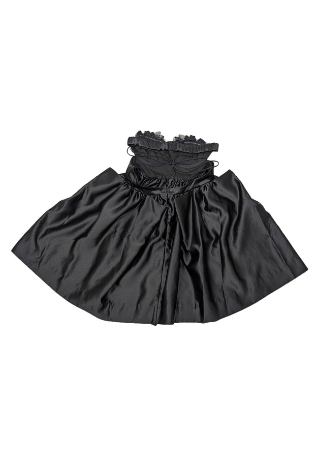 For Love & Lemons - Black Satin Strapless Pleated Mini Dress Sz XS For Love & Lemons - Black Satin Strapless Pleated Mini Dress Sz XS