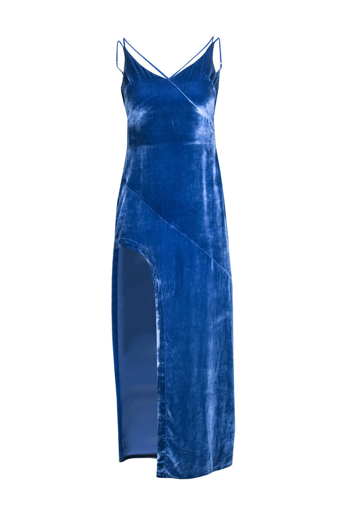 blue dress for baby girl for Love & Lemons Velvet Nadine Maxi Dress